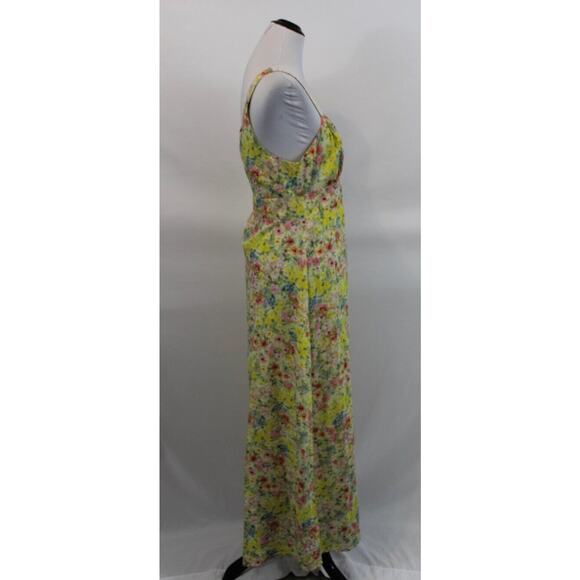 LOVESHACKFANCY Sz 8 Sabina Yellow Floral Sleeveless Midi Tank Dress - Picture 5 of 11